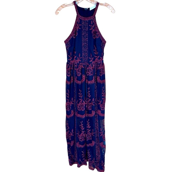Altard State Embroidered Halter Sleeveless Maxi Dress, Small - Picture 1 of 13